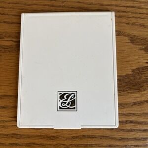 Vintage Estee Lauder Folding Travel Mirror White Compact 4.5" By 3.75"